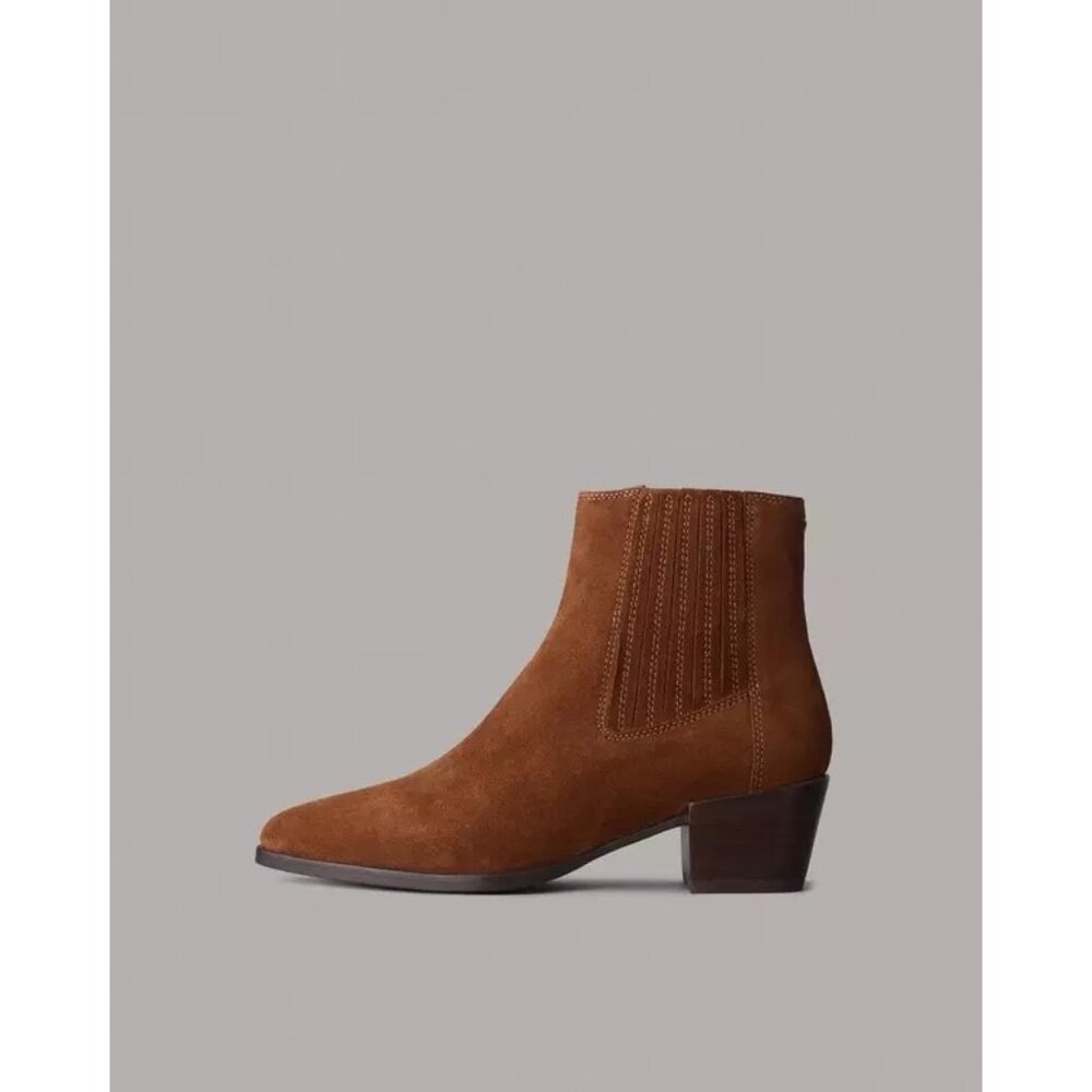 🆕 RAG & BONE Rover Chelsea Suede Bootie Ankle Boot Gold Tan 8 - Picture 1 of 8